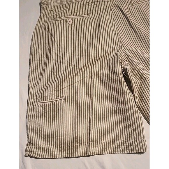 Alpine Design Men Tech Short Stripe Beige Tan Casual Preppy Grunge Street 40 NWT - Picture 7 of 9